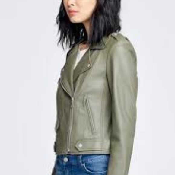 Rebecca Minkoff Grey Wes Moto Leather Jacket - Size S - Picture 11 of 11